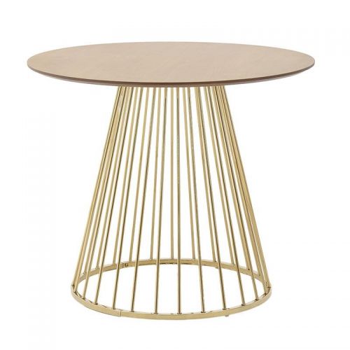 Μεταλλικό/Ξύλινο Τραπέζι Golden, Natural-Beige