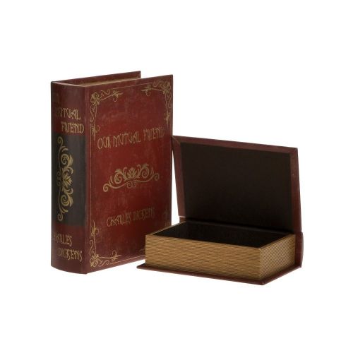 Κουτί/Βιβλίο PU Κόκκινο/Χρυσό 19Χ7Χ27 Inart 3-70-106-0081