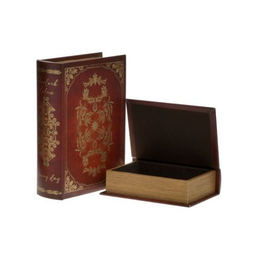Κουτί/Βιβλίο Pu Κόκκινο/Χρυσό 19Χ7Χ27 Inart 3-70-106-0082 