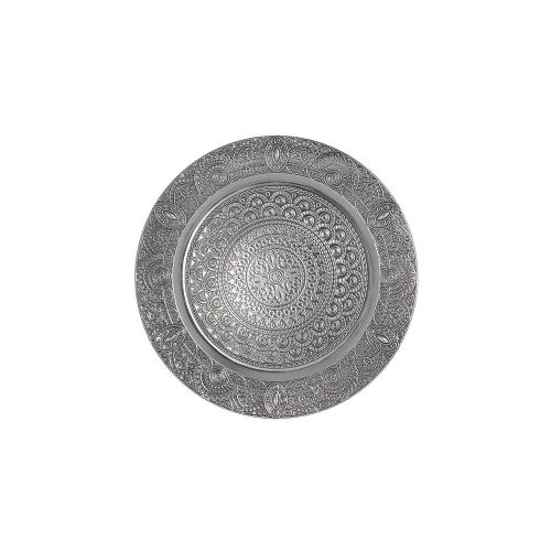 Διακοσμητική Πιατέλα Μεταλλική Ασημί Φ31Χ2 Inart 3-70-318-0027