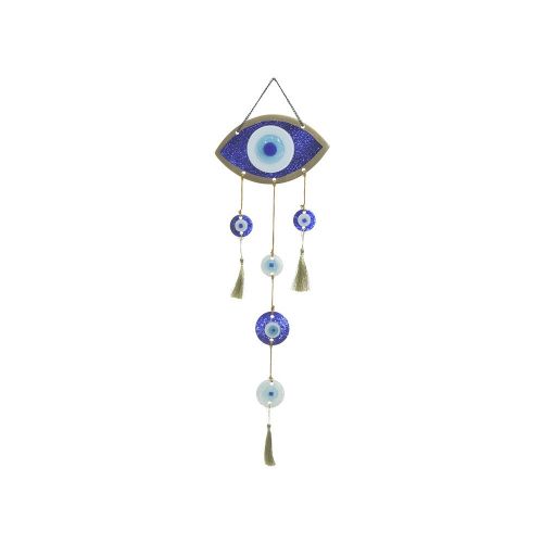 Διακοσμητικό Τοίχου Μάτι Γυάλινο/Μεταλλικό Μπλε Inart 3-70-344-0048 