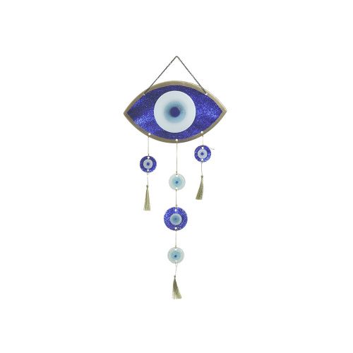 Διακοσμητικό Τοίχου Μάτι Γυάλινο/Μεταλλικό Μπλε Inart 3-70-344-0050