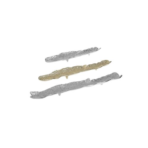 Διακοσμητική Πιατέλα Αλουμινίου Ασημί/Χρυσή 65Χ12Χ5 Inart 3-70-983-0080