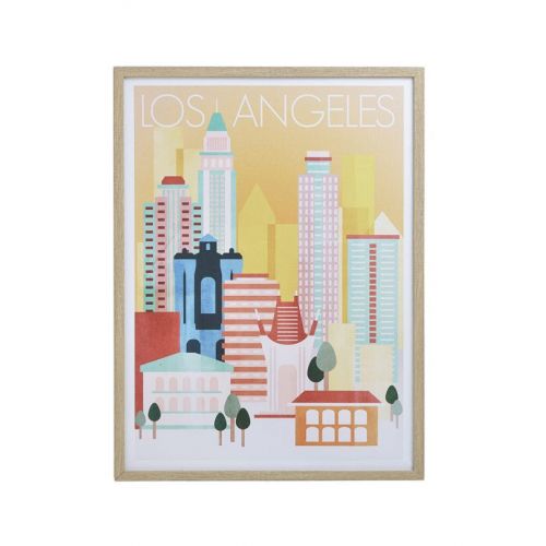 Πίνακας Με Πλαίσιο Καμβάς "LOS ANGELES" Ξύλινος/PS 45Χ3Χ60 Inart 3-90-709-0349 