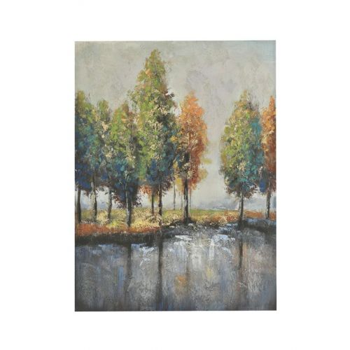 Πίνακας Καμβάς Δέντρα Με Λίμνη 90Χ3Χ120 Inart 3-90-853-0005 