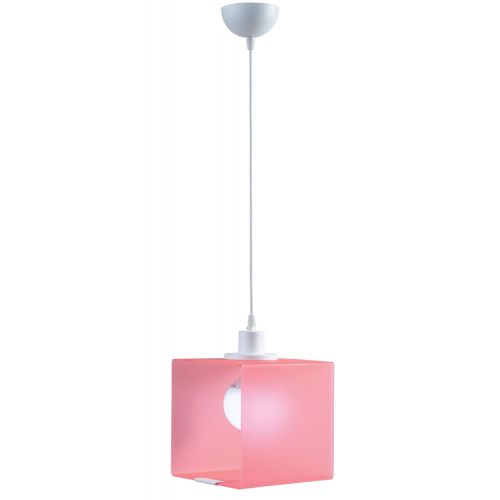 Φωτιστικό μονόφωτο παιδικό plexiglass/μέταλλο ροζ/λευκό Ε27 Φ20
