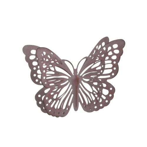 Διακοσμητικό Τοίχου Πεταλούδα Μεταλλική Αντικέ Ροζ Inart 3-70-349-0112 