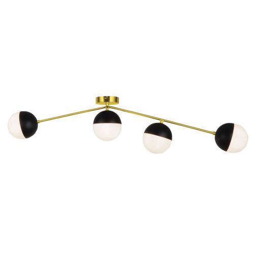 Φωτιστικό Οροφής Μεταλλικό Χρυσό με Οπάλ Γυαλιά Orbit Viokef 4221800