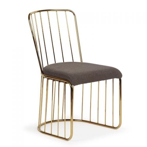 Καρέκλα Μεταλλική/Βελούδινη Χρυσή/Μαύρη Inart 3-50-224-0012