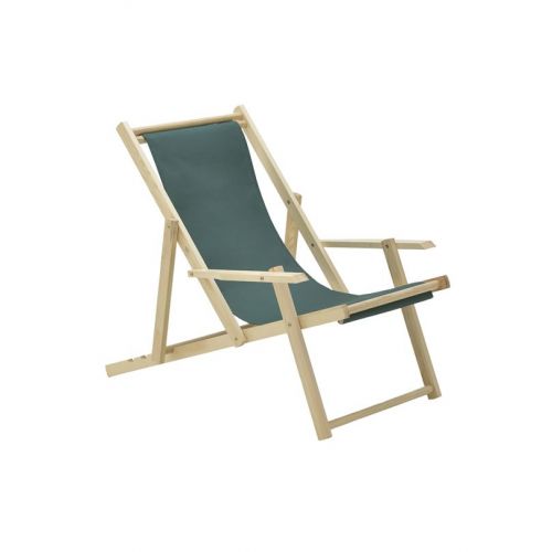 Καρέκλα Παραλίας Ξύλινη/Υφασμάτινη Φυσική/Λευκή 79Χ48Χ35/74 Inart 6-50-528-0020