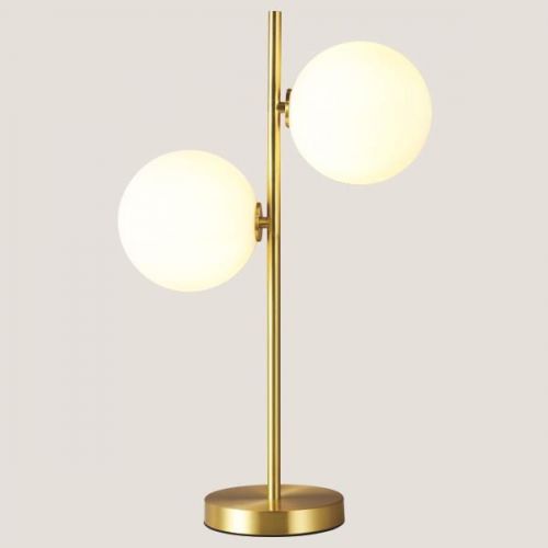 Επιτραπέζιο Φωτιστικό Με Δυο Γλόμπους Χρυσό/Λευκό Eurolamp 144-72001