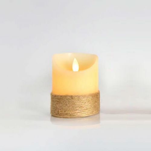Κερί Μπαταρίας Με Σχοινί Με Κίνηση Στη Φλόγα Λευκό 7,5χ10 cm 147-15076