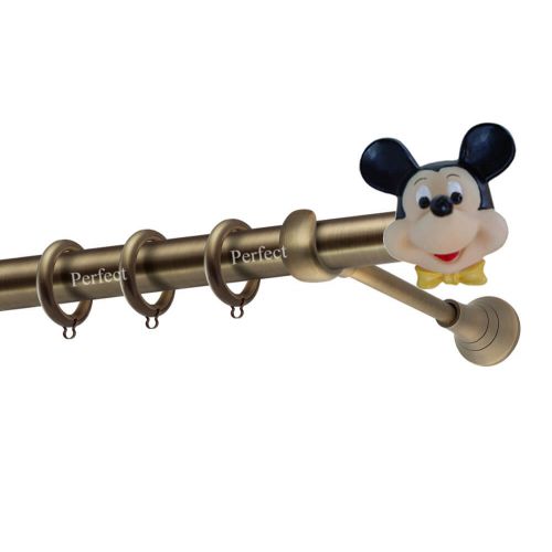 Μεταλλικό Κουρτινόξυλο Φ25 Παιδική Σειρά Μπρονζέ Mickey Mouse