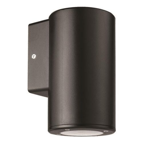 Απλίκα Τοίχου Μονή Στρογγυλή DOWN Πλαστική GU10 Μαύρη Eurolamp 145-82011