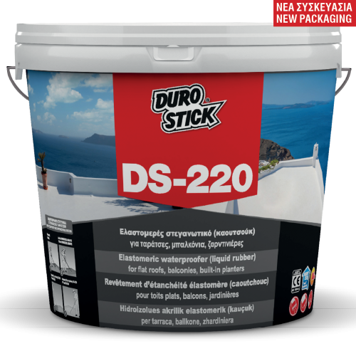 Durostick DS-220 Ελαστομερές Ακρυλικό Επαλειφόμενο Στεγανωτικό Λευκό 25kg