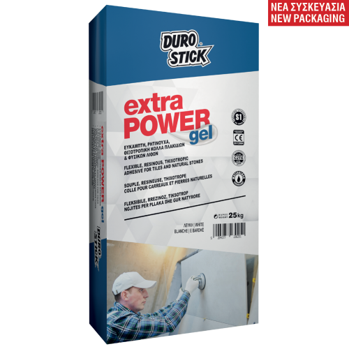 Durostick Extra Power Gel Κόλλα Πλακιδίων Λευκή 25Kg